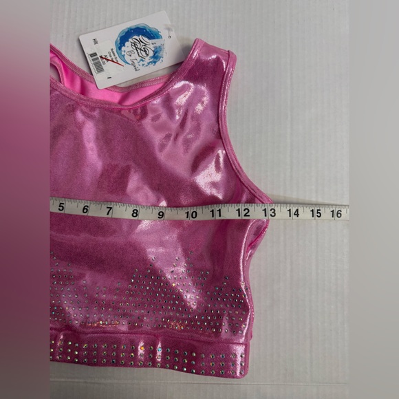 Higo Apparel Gymnastics Bubblegum Crop Set New With Tags Large Adult Pink - Picture 10 of 14